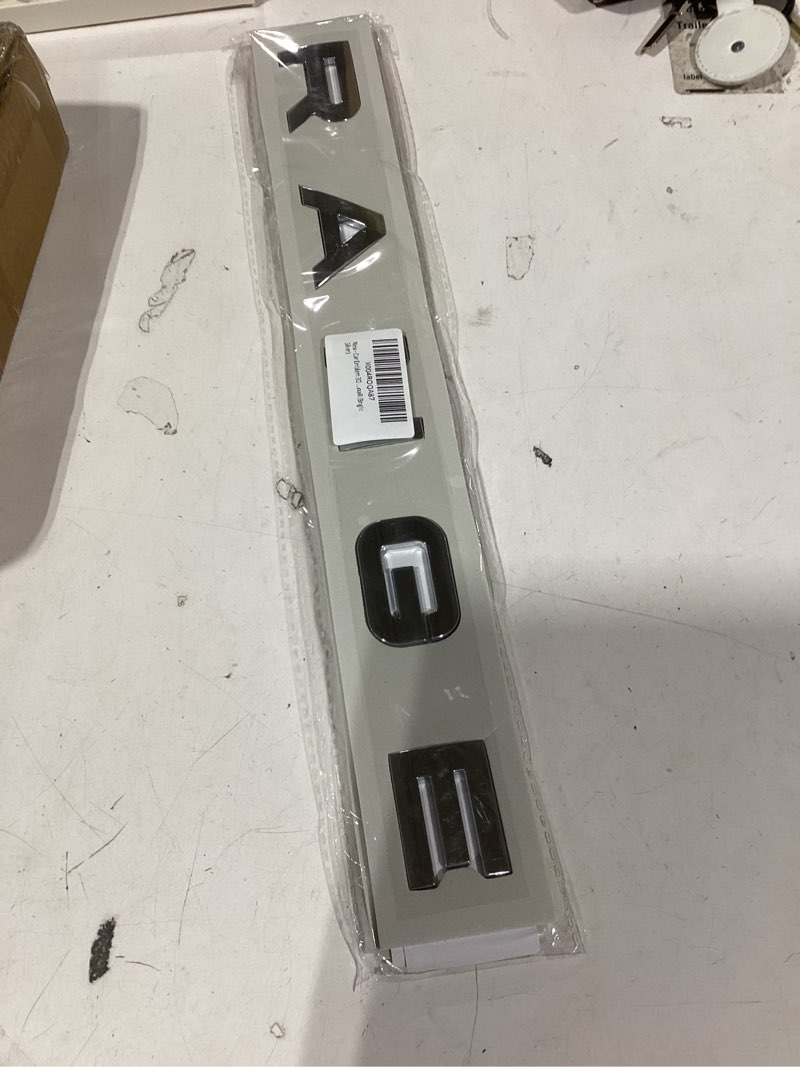 Condition photo showing New/Like New for Similar product 3D Raised Front Head ABS Letter Decal Emblem Tailgate Letters Rear Emblem Nameplate Sport Badge Compatible with RxxxE and RxxxR (Matte Silver)