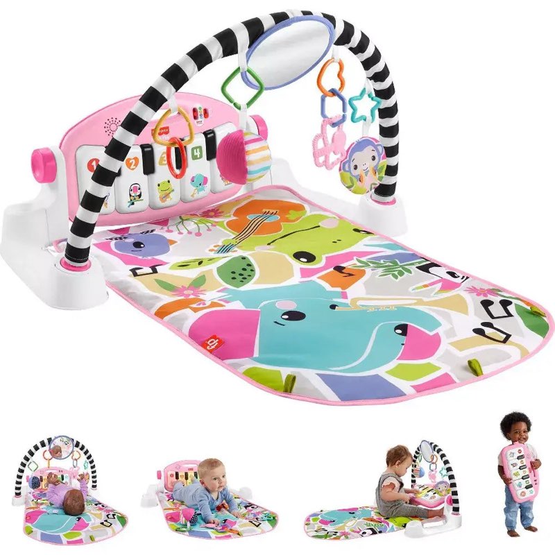 fisher-price glow and grow kick & play piano gym (pink)