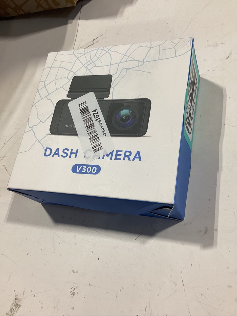 Condition photo showing New/Like New for dash cam 1296p front dashcam, v300 wifi dash camera for cars with app, night vision, mini hidden single car camera, loop recording, 24h parking mode, support 256gb max, black