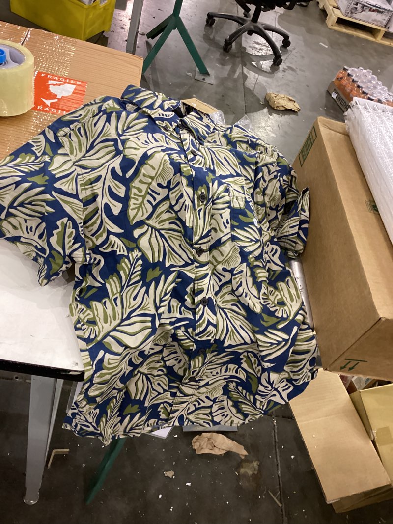 eddie bauer men's short sleeve baja shirt - print