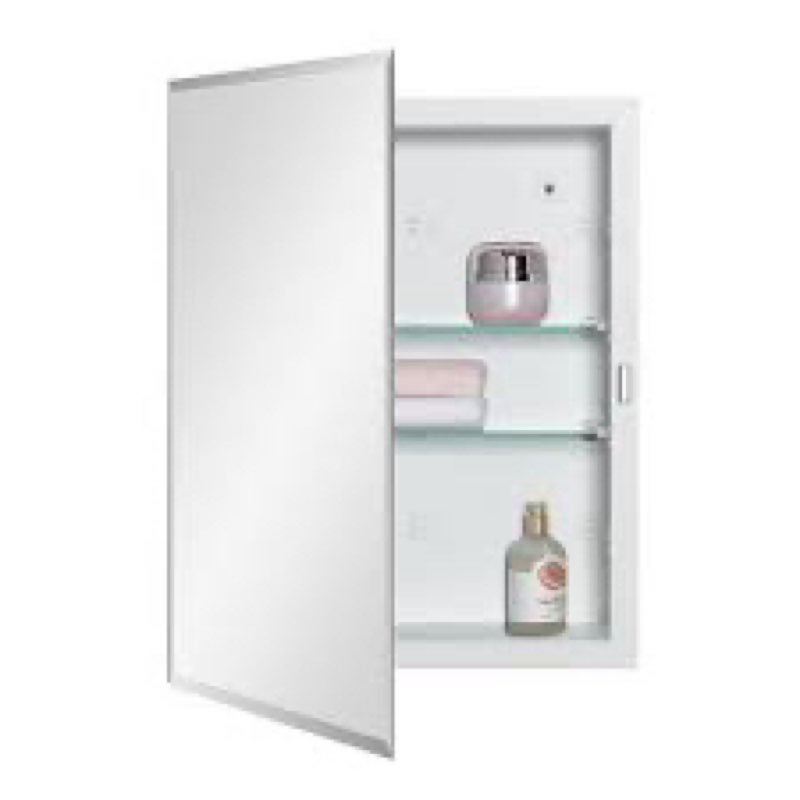 IDYLLOR Bathroom Medicine Cabinet with Beveled Edge Mirrored Door 14 x 18 inch, Recessed or Surface 