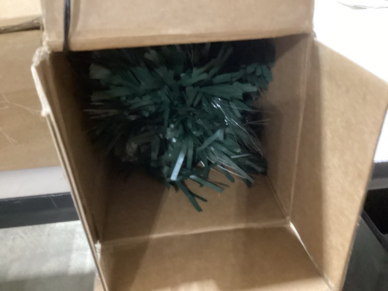 3ft Green Fiber Optic Christmas Tree,Pre-Lit Artificial Mini Christmas Tree, Tabletop Small Xmas Tre