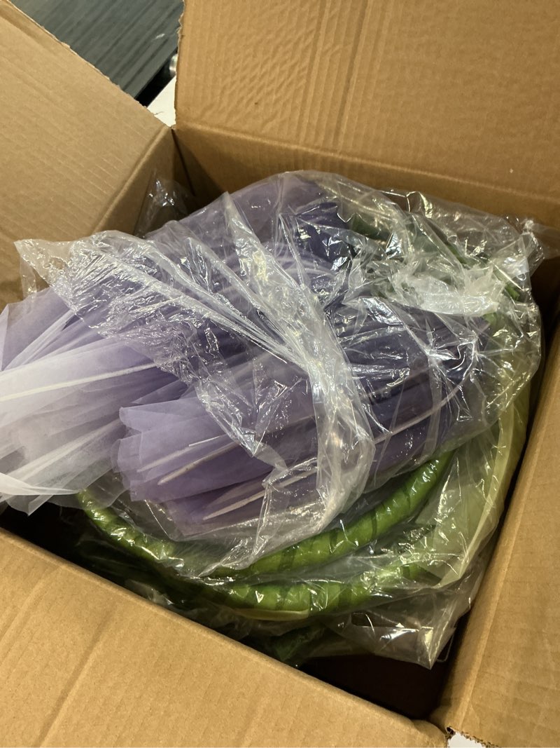 Condition photo showing Good Condition for wedding decorations for reception, giant flowers for decoration, 3pc large artificial silk flowers decoration with stand for party decor, home decor, photographic props, shop window display (purple)