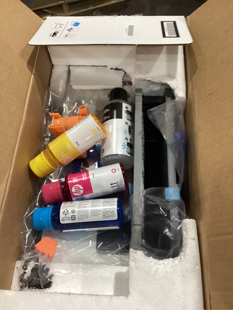 Condition photo showing As Is for hp smart tank 6001 wireless all-in-one ink tank printer, scanner, copier with 2 years of ink included, best-for-home, cartridge-free refillable, ai-enabled (2h0b9a)