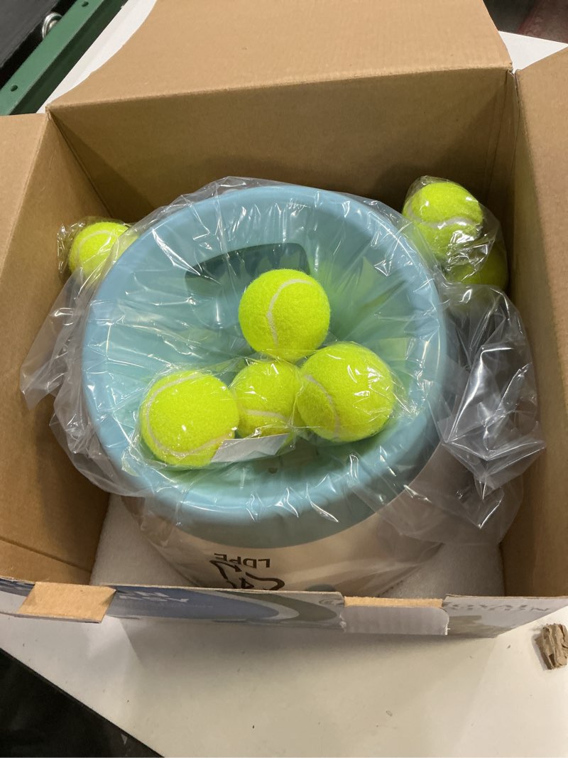 Condition photo showing Good Condition for Automatic Ball Launcher for Dogs with 10 Tennis Balls (2 inch), Dog Ball Launcher with 3 Range Modes (10/20/30ft), Rechargeable Dog Balls Thrower for Small-Medium Dogs,Indoor/Outdoor Pet Fetch Machine Blue