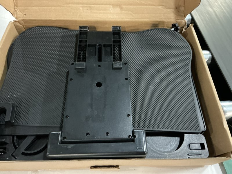 Condition photo showing As Is for [upgraded] car seat table with expandable tray - car desk for laptop car backseat mount, car trays for eating with non-slip pad/phone&tablet holde, car accessories for writing/laptop/dining/work dark gray