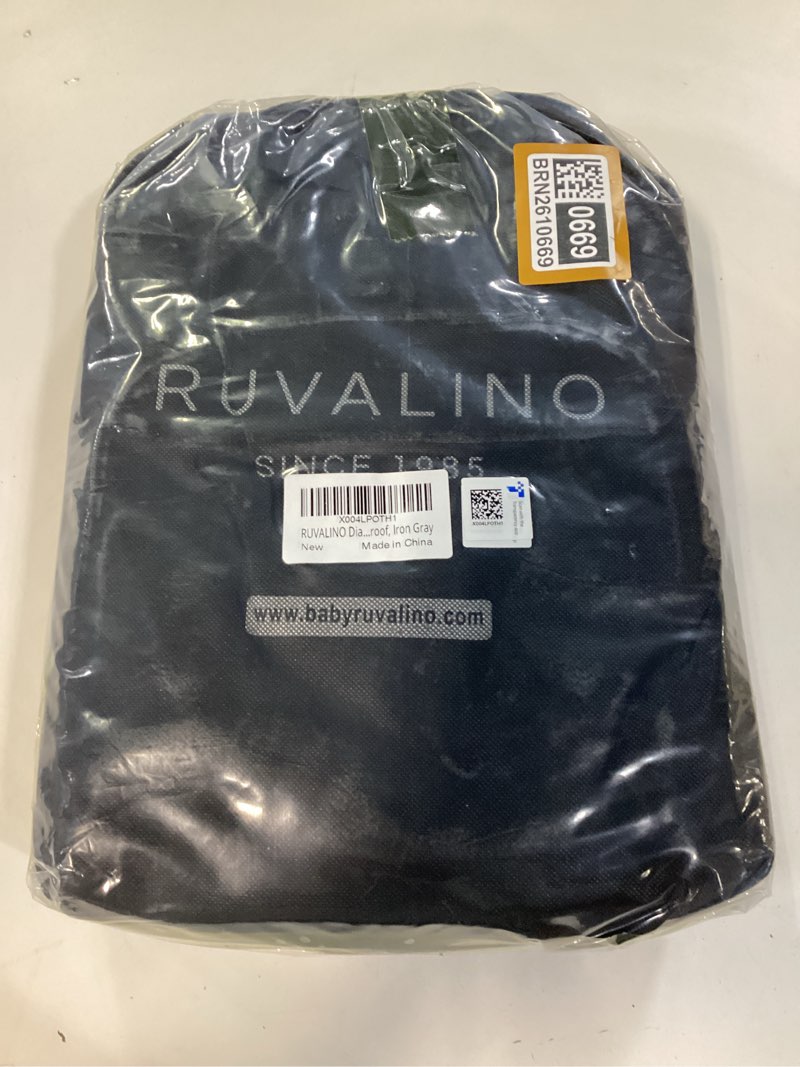 Condition photo showing New/Like New for RUVALINO Diaper Bag Backpack, Multifunction Travel Baby Diaper Bag with Changing Pad, Insulated Bottle Holders & Pacifier Case, Large Capacity,Waterproof, Iron Gray Classic Iron Grey Faux Leather