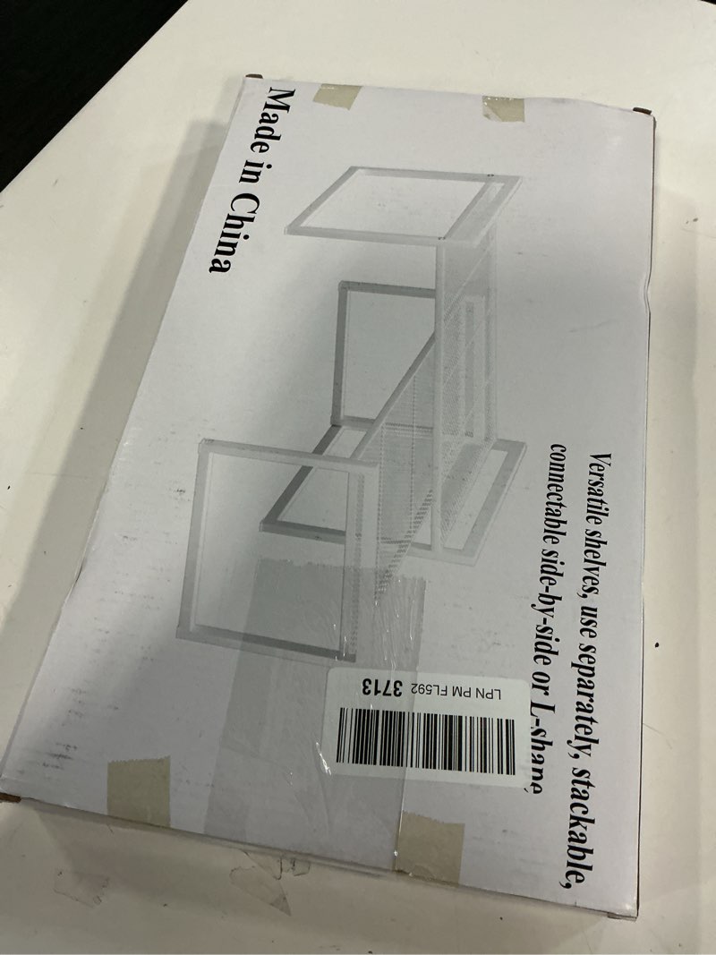 Condition photo showing New/Like New for Set of 2 Kitchen Cabinet Organizer Shelf Stackable Sturdy Metal Counter Countertop Pantry Storage Rack White 16.6''W