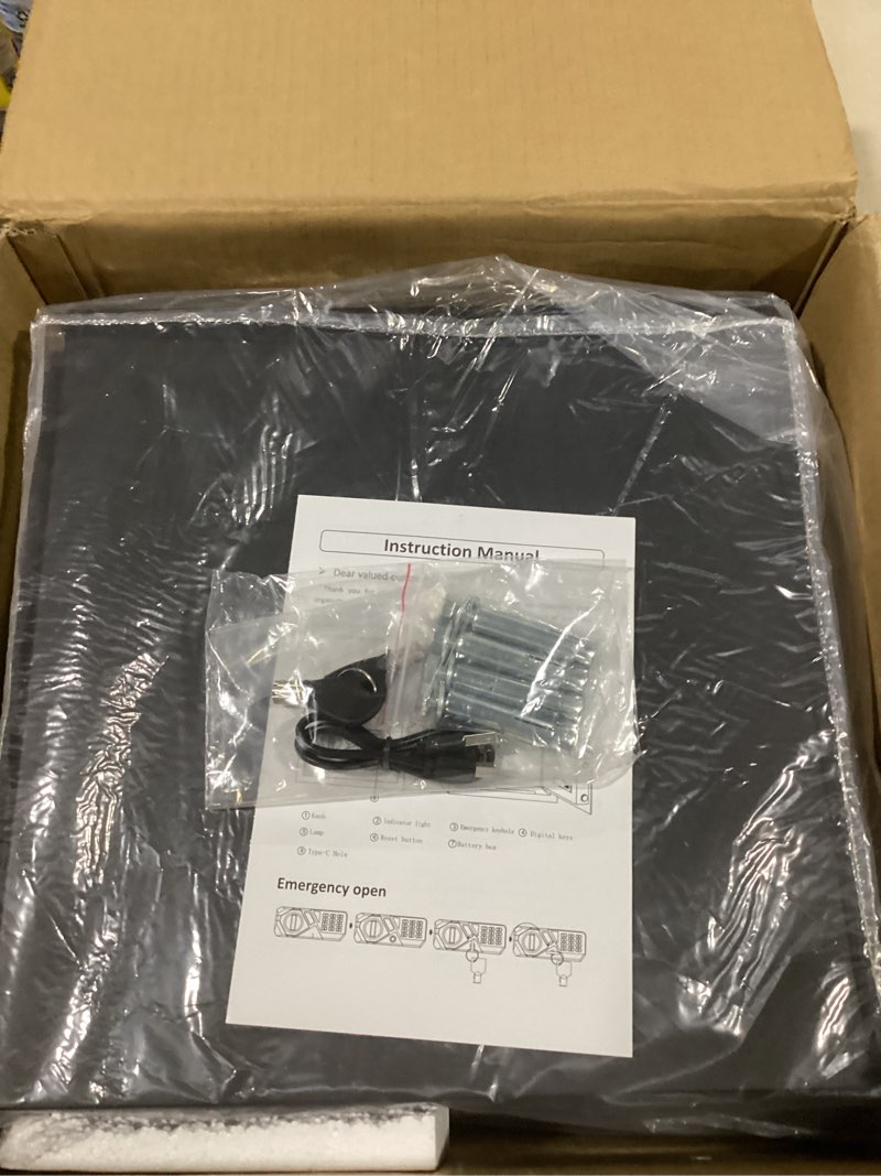 Condition photo showing New/Like New for 2.0 Cub Fireproof Safes for Home, Digital Security Home Safe Fireproof Waterproof with Programmable Keypad Keys and Alarm System, Anti-Theft Document Safe Box for Money Medicines Valuables 2.1 Cub