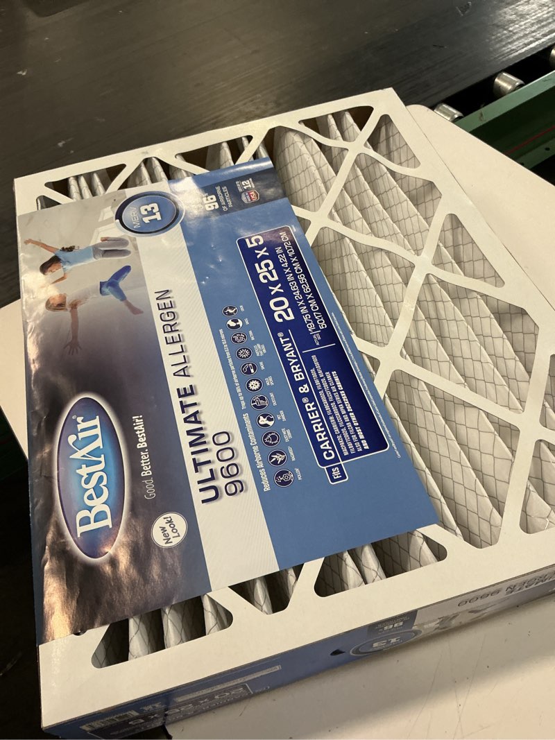 Condition photo showing New/Like New for bestair 20-in w x 25-in l x 5-in merv 13 electrostatic pleated air filter