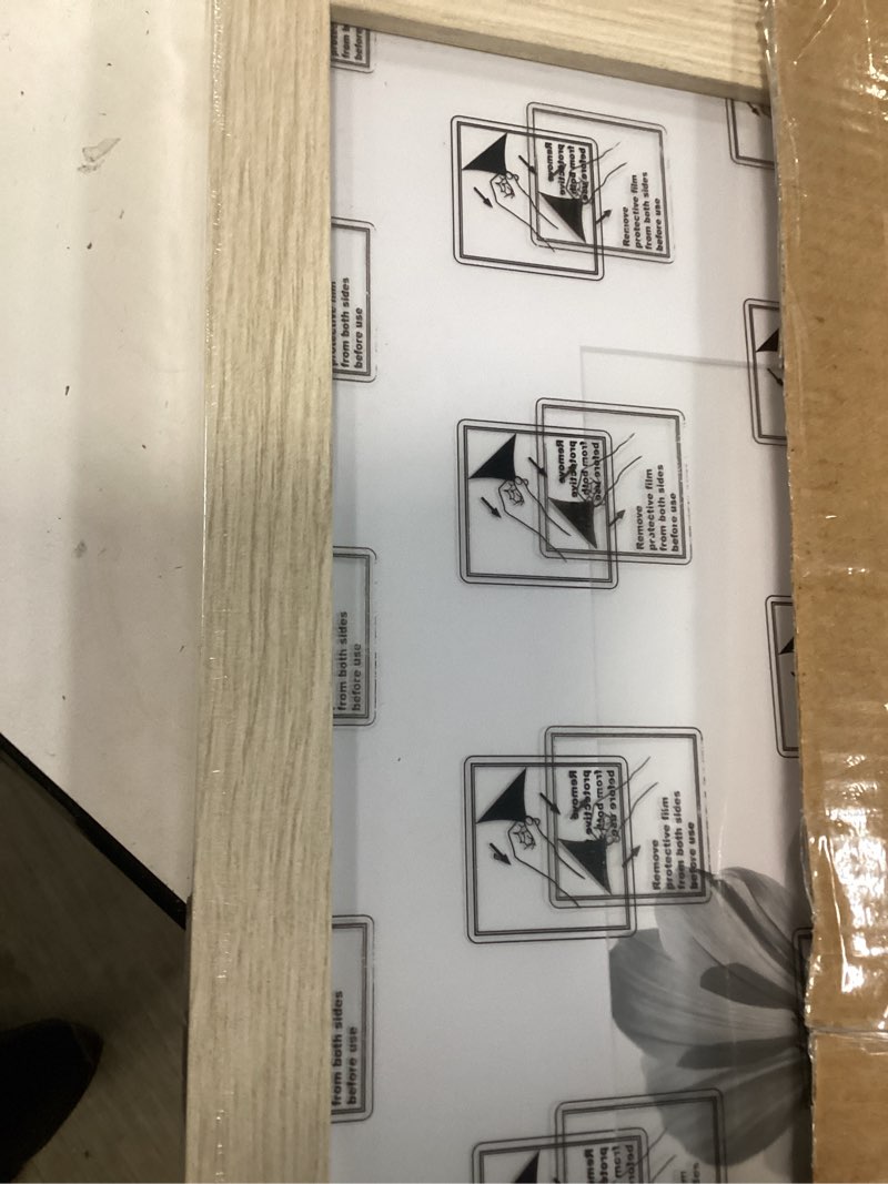 Condition photo showing Good Condition for americanflat 16x20 picture frame with polished plexiglass - use as 11x14 frame with mat or display 16x20 photo without mat - hudson collection - wide picture frames for wall display - natural oak natural oak 16x20 with 11x14 mat