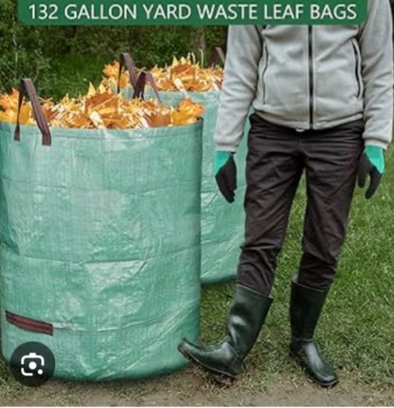3 Pack 132 Gallon Reusable Yard Waste Bags Heavy Duty Lawn and Leaf Bags Yard Waste Container Garden
