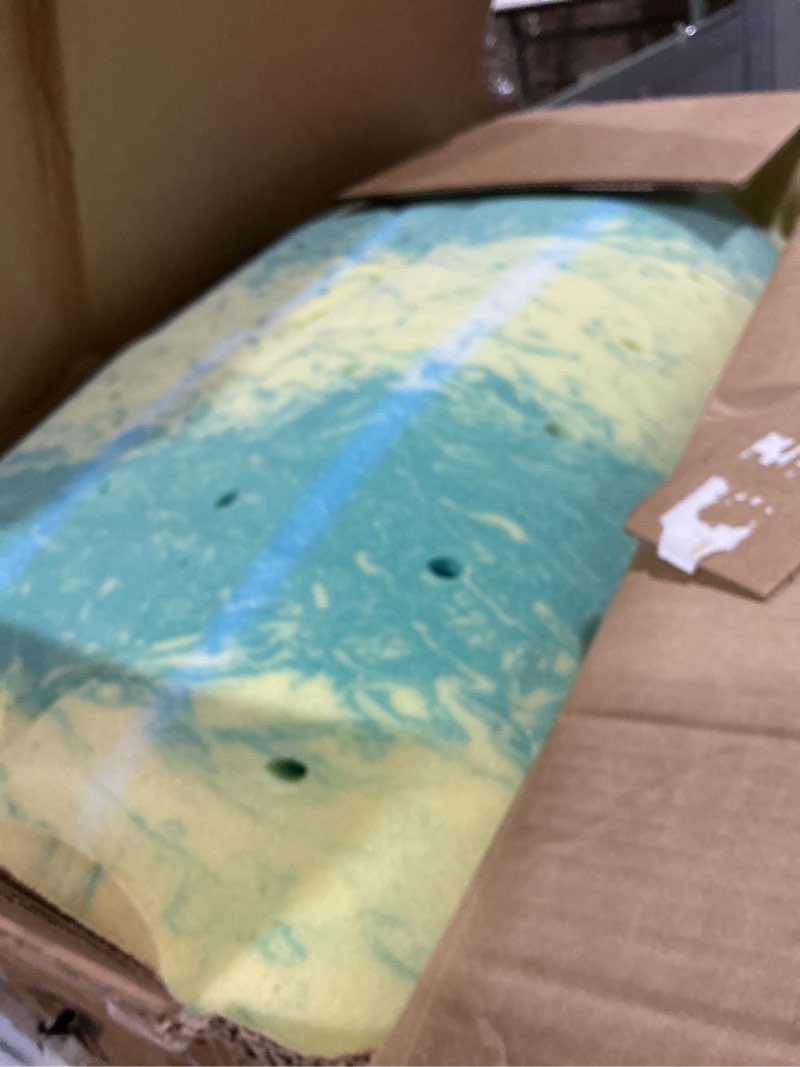 Condition photo showing As Is for memory foam  hypoallergenic mattress topper