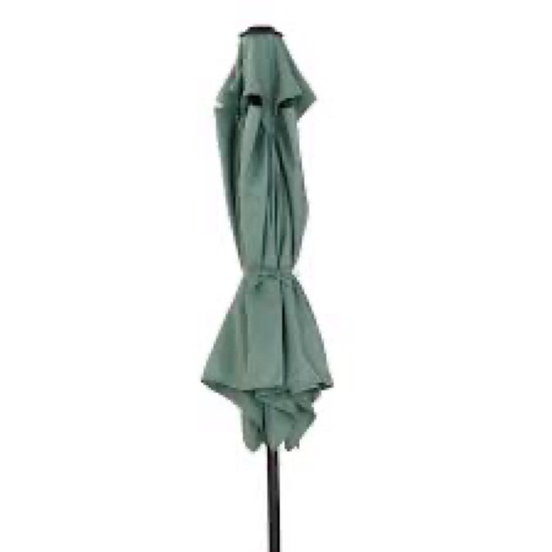 style selections 7.5-feet steel green push-button tilt market patio umbrella