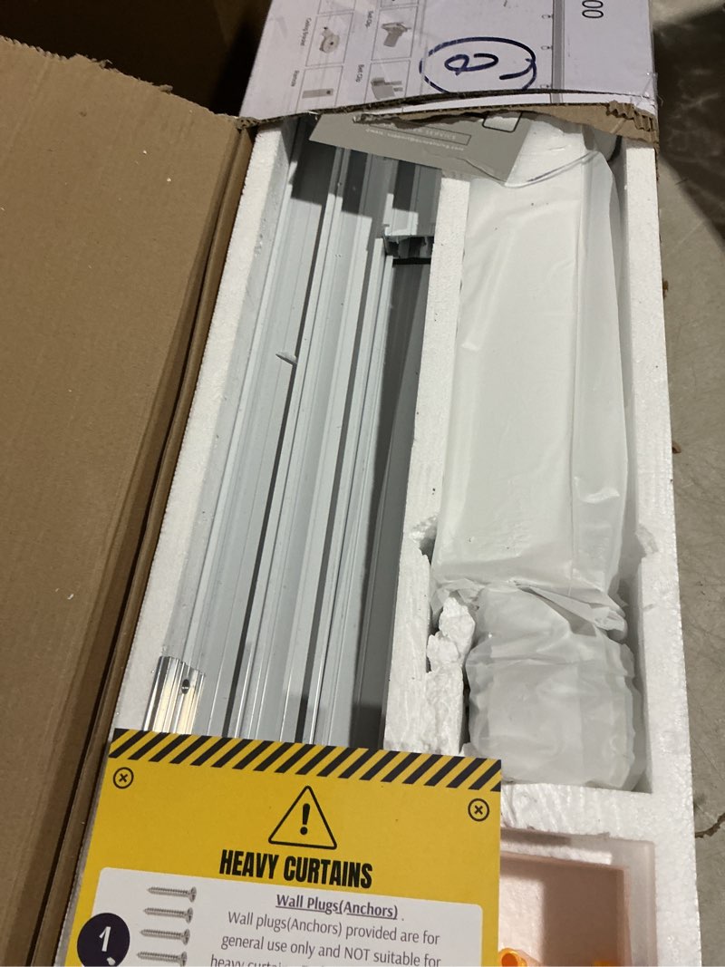Condition photo showing As Is for quoya ql600 smart electric curtain track, motorized motor, adjustable track length, compatible with alexa, google, siri, apple watch ql600 hidden bracket (up to 118 inches)