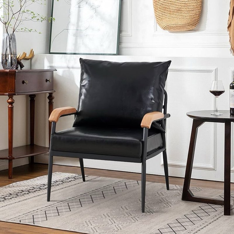  TUKAILAi Faux Leather Single Sofa Lounge Soft Armchair Accent Chair