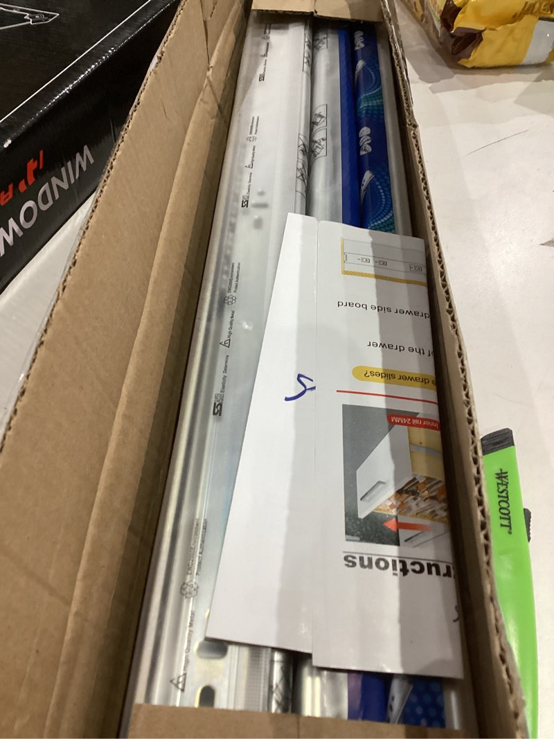 Condition photo showing New/Like New for 22 inch Drawer Slides 4 Pairs (8pcs) Full Extension Ball Bearing Drawer Rails Side Mount 3 fold Metal Dresser Runners for File Cabinet Trash Can Kitchen Wardrobe Glides 22" Silver 100 LB Capacity 22inch-550mm