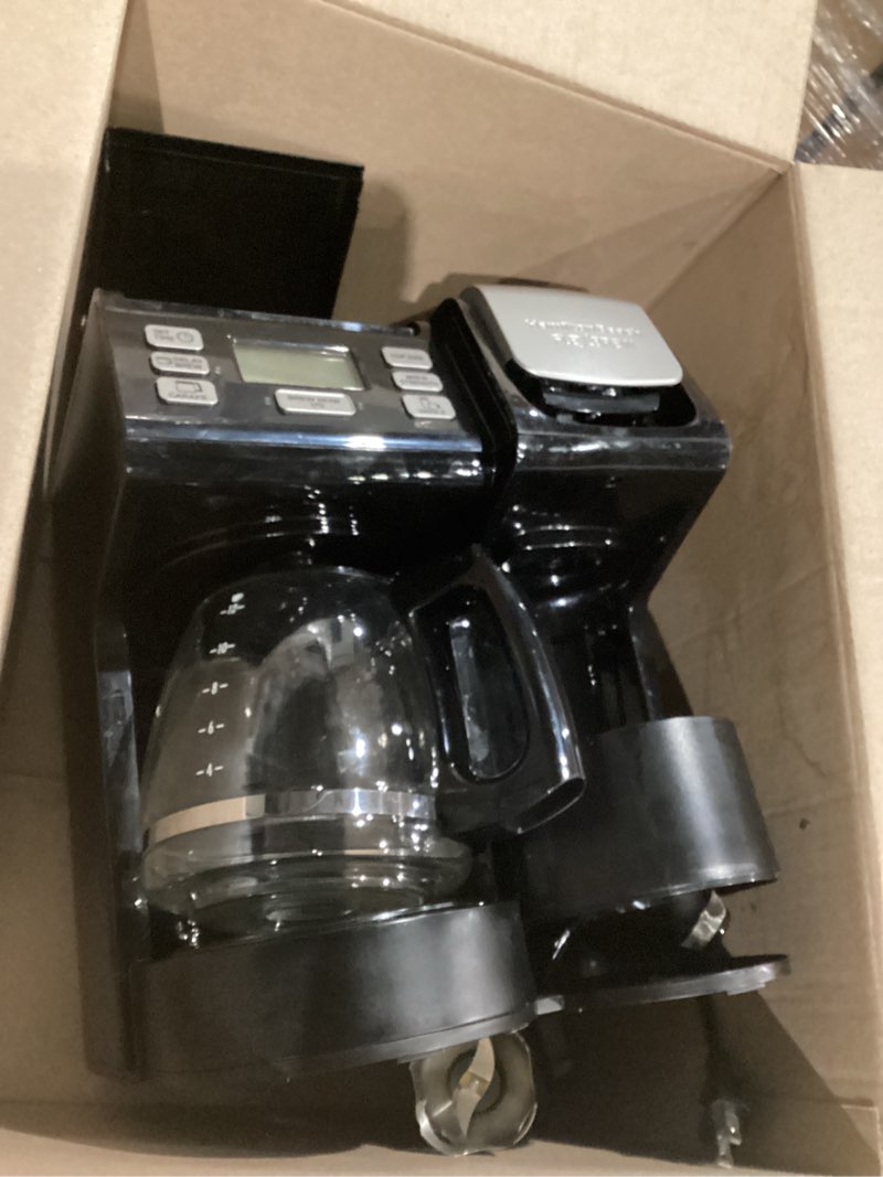 Condition photo showing As Is for Hamilton Beach FlexBrew Trio 2-Way Coffee Maker, Compatible with K-Cup Pods or Grounds, Combo, Single Serve & Full 12c Pot, Black - Fast Brewing (49902)