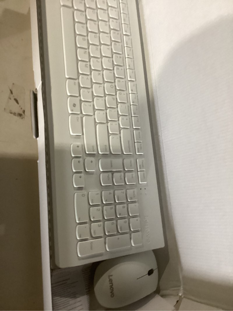Condition photo showing Good Condition for lenovo 510 wireless combo with 2.4 ghz usb receiver, slim full size keyboard, full number pad, 1200 dpi optical mouse, left or right hand, gx30w75336, white