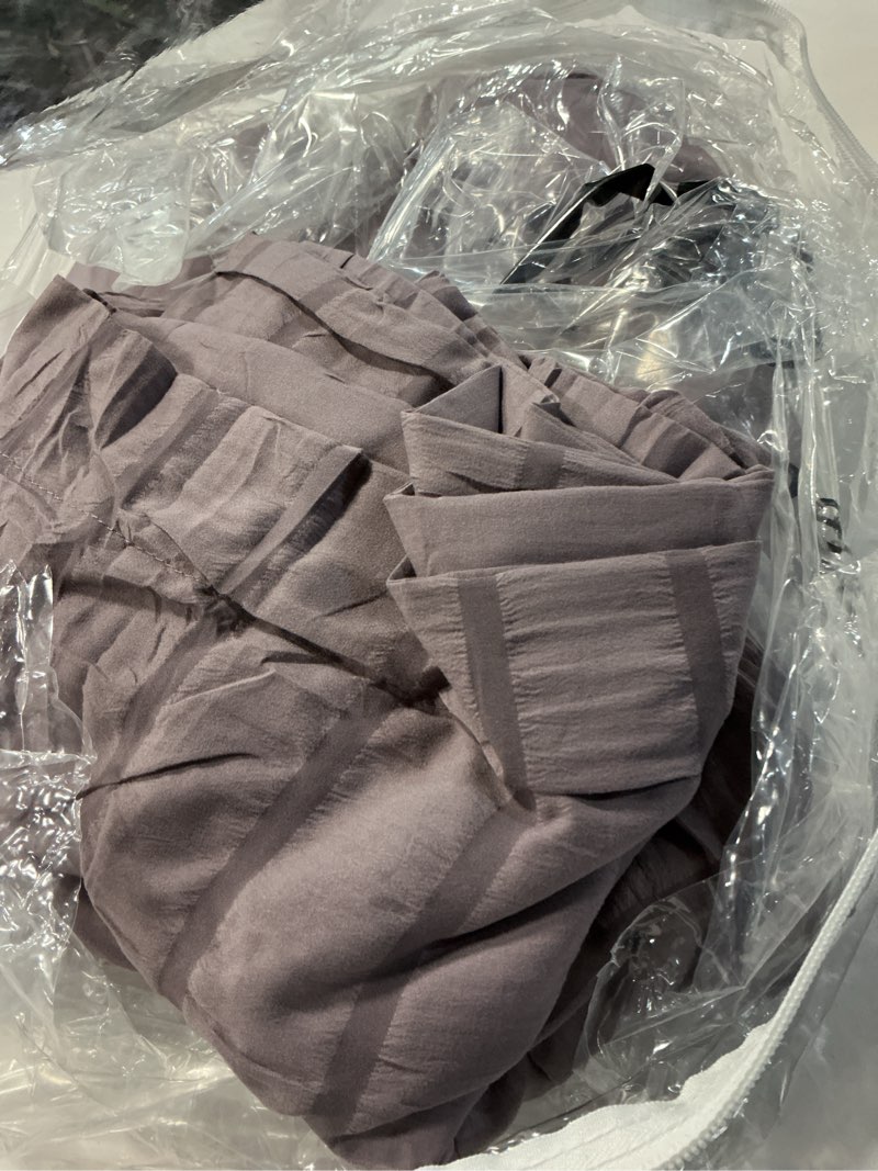Condition photo showing Good Condition for cozylux full size comforter sets with sheets seersucker 7 pieces dusty purple bed in a bag textured luxury soft bedding set with down alternative comforter, sheets, pillowcases & shams for all seasons dusty purple full