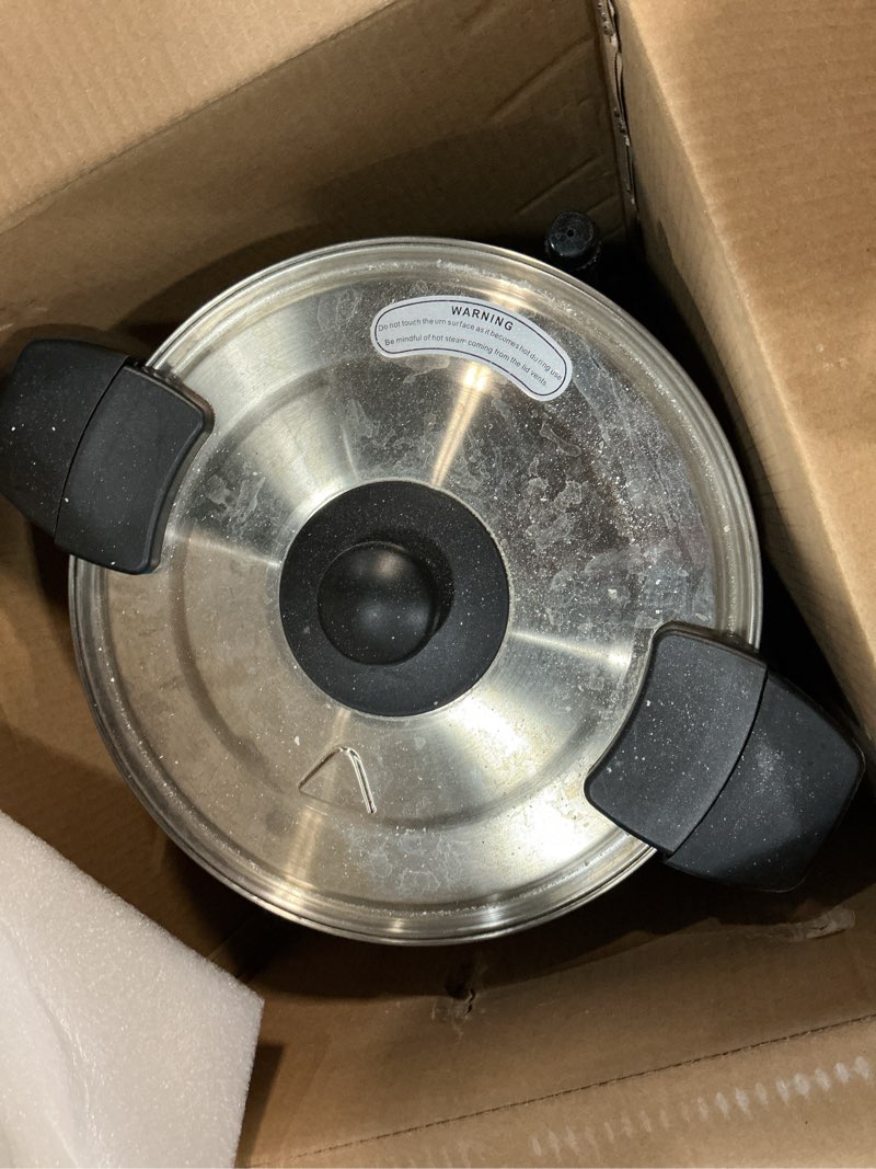 Condition photo showing As Is for winco ewb-100a waterboiler, 4.2 gallon, silver