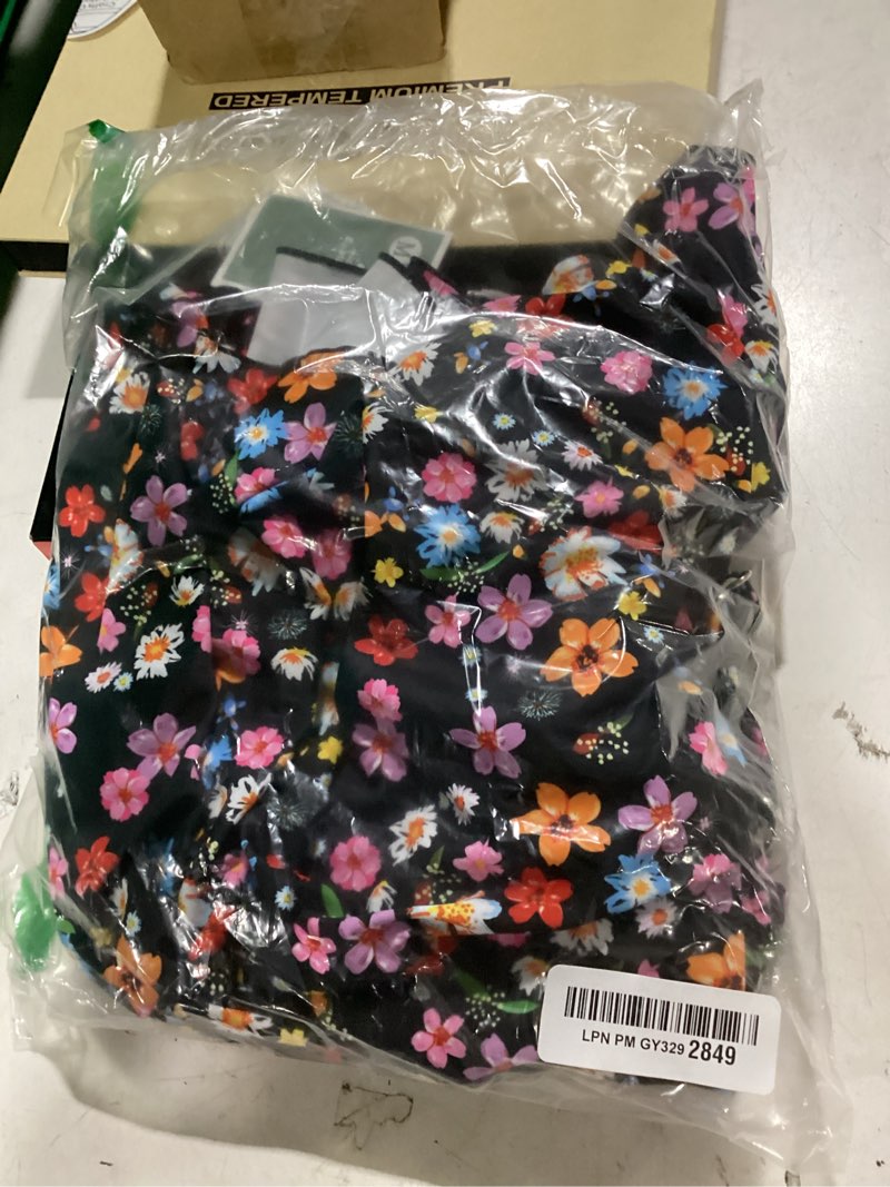 Condition photo showing New/Like New for eomenie one piece swimdress swimsuits for women tummy control swim dresses skirt bathing suit medium black floral