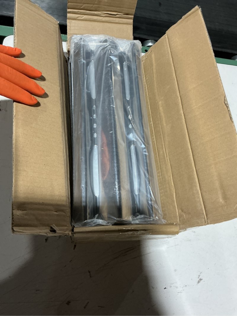 Condition photo showing New/Like New for grill parts for broil king 9221-64 9215-54 9221-54 9221-67 9235-24, baron 320 340 420 440 regal 490 parts, for broil king baron replacement grill grates & stainless steel heat plates/ burner tubes 17.4"lx25.5"w grates & 15.8"lx1"w burners black