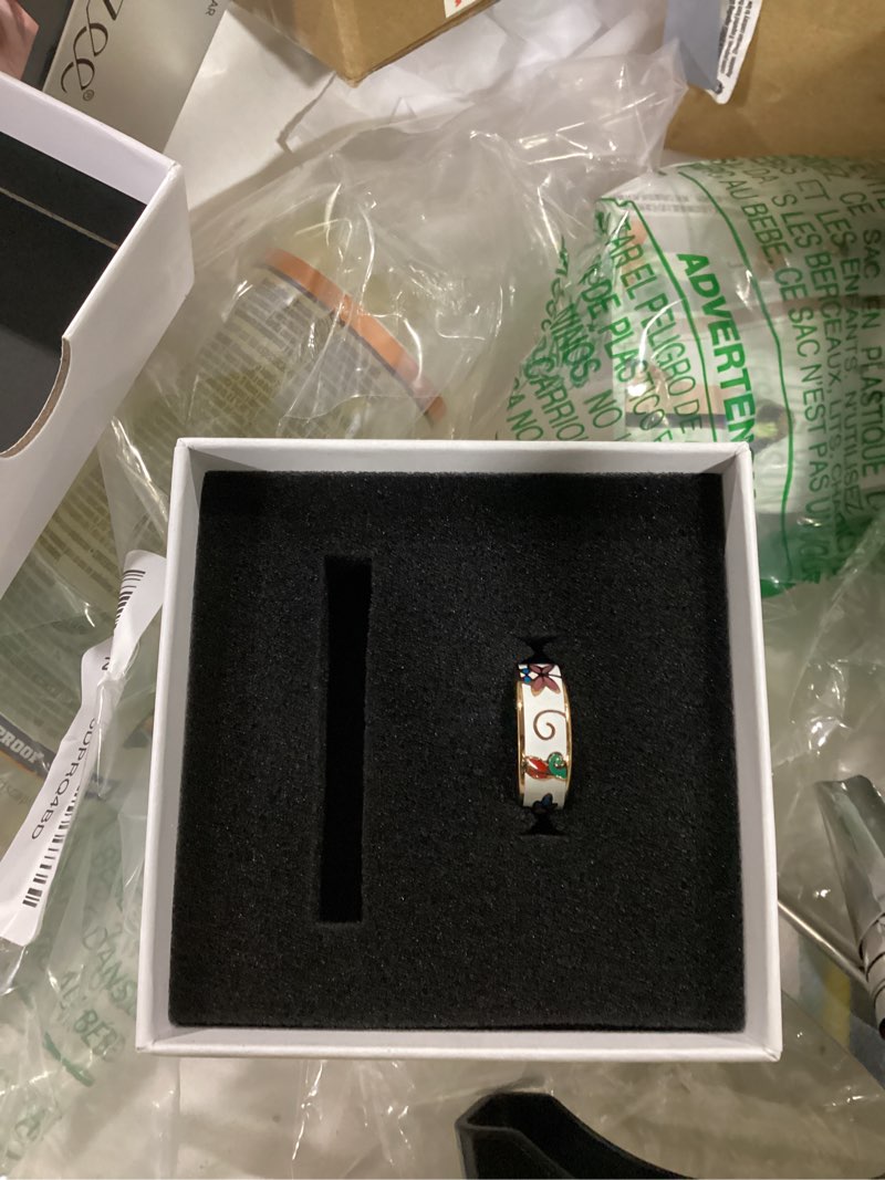 Condition photo showing As Is for **ring only**vintage smart ring for women and men, fitness tracker with heart rate monitor, sleep tracker, 8 sport modes, step counter, ip68 waterproof, 5-day battery, crystal magnetic charging case