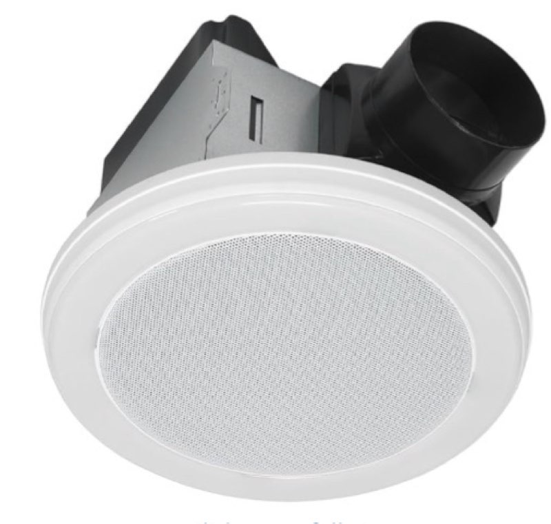 Homewerks 7130-18-BT Bathroom Fan with LED Light and Bluetooth Speaker 80 CFM 1.5 Sones White 4000 K