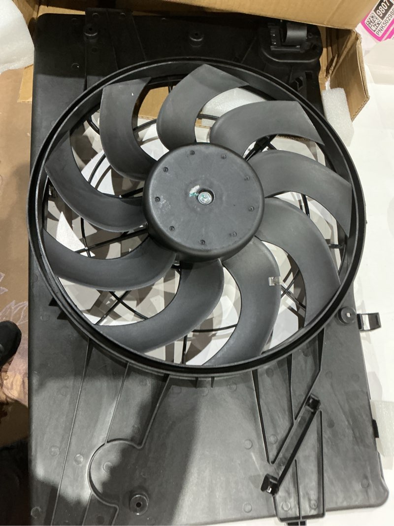 Condition photo showing Good Condition for engine radiator cooling fan assembly replacement for chevy cruze 2011-2016 replacement for buick verano 2012-2017 radiator ac condenser cooling fan replace 13360890 13372154 13289627 13427161 13427160