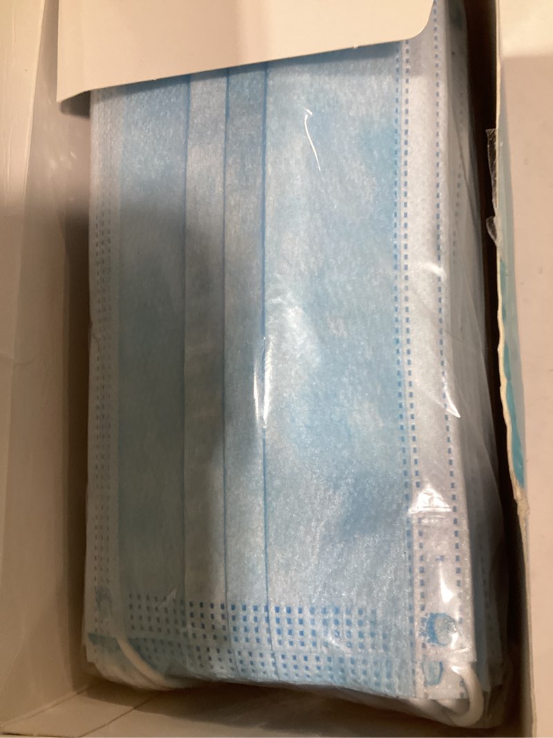 3-Ply_Non-Woven_Mouth_Cover Disposable_Face_Masks with Elastic Ear Loop Blue 50pcs