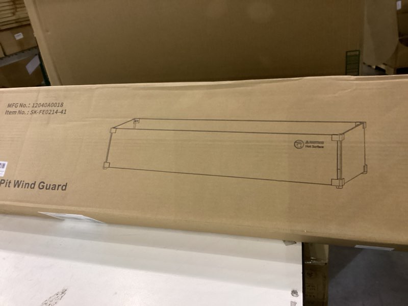 Condition photo showing New/Like New for Skyflame Linear Fire Pit Wind Guard – 40.5" x 12.5" Thick Tempered Glass Firepit Screen/Clear Shields for Propane Fire Pit Table 40.5"X 12.5"