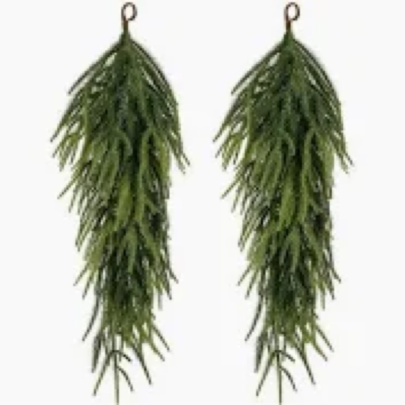 unlly 2 Pcs Artificial Christma... Door Mantle ecor (Pine Branches)