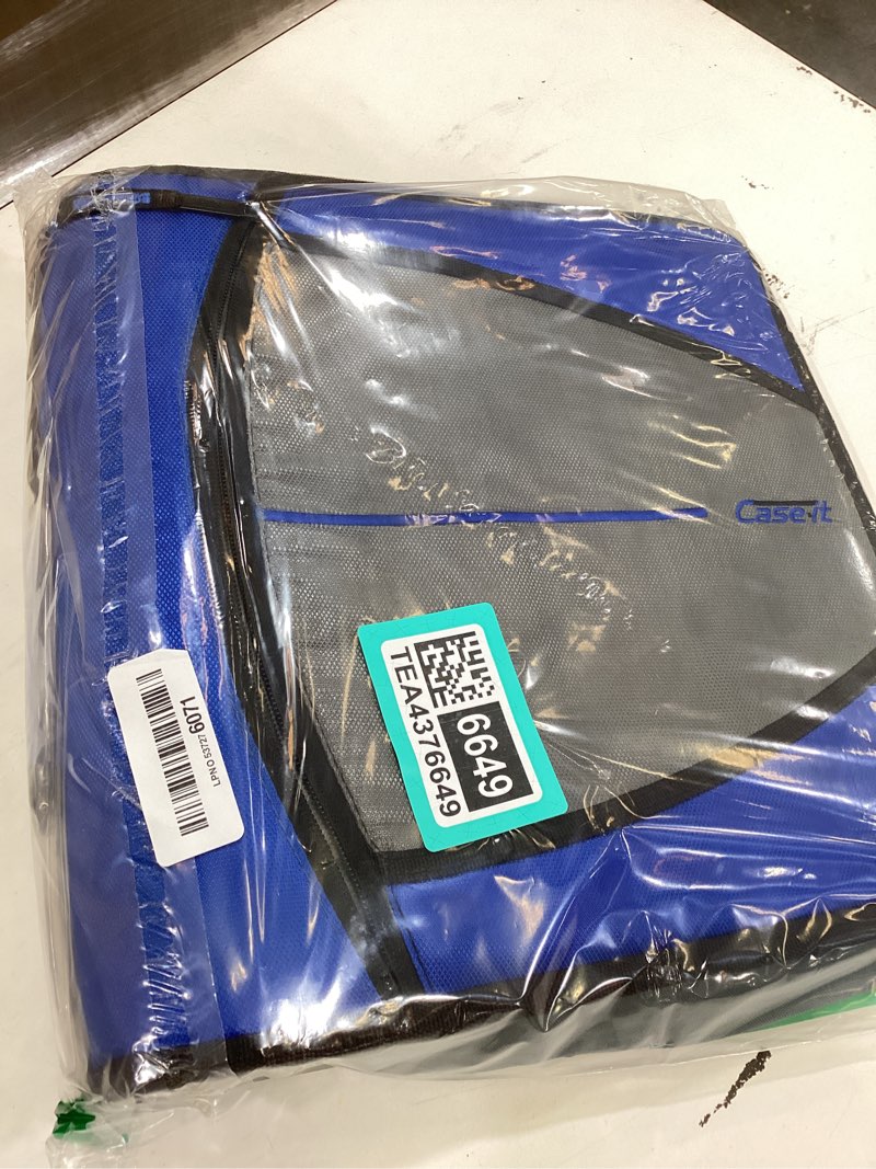 Condition photo showing New/Like New for case-it mighty zip tab school zipper binder | 3-inch o-rings, 600-sheet capacity, 5-subject expanding file folder, multiple pockets & storage organizer, shoulder strap | d-146 midnight blue b midnight blue 1 pack