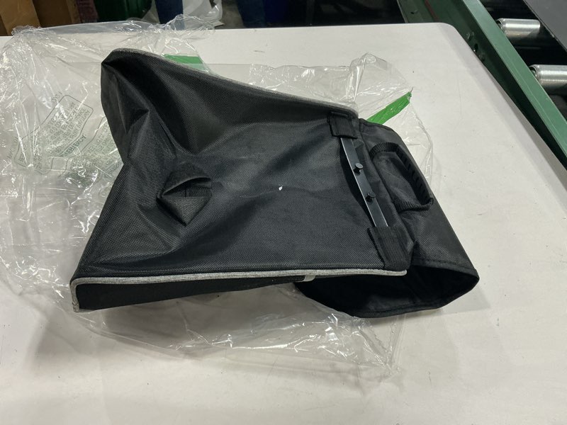 Condition photo showing As Is for rolling knee walker storage bag - durable oxford cloth carry bag with reflective strips & secure pockets, universal fit for most knee scooters, travel & daily use?black?