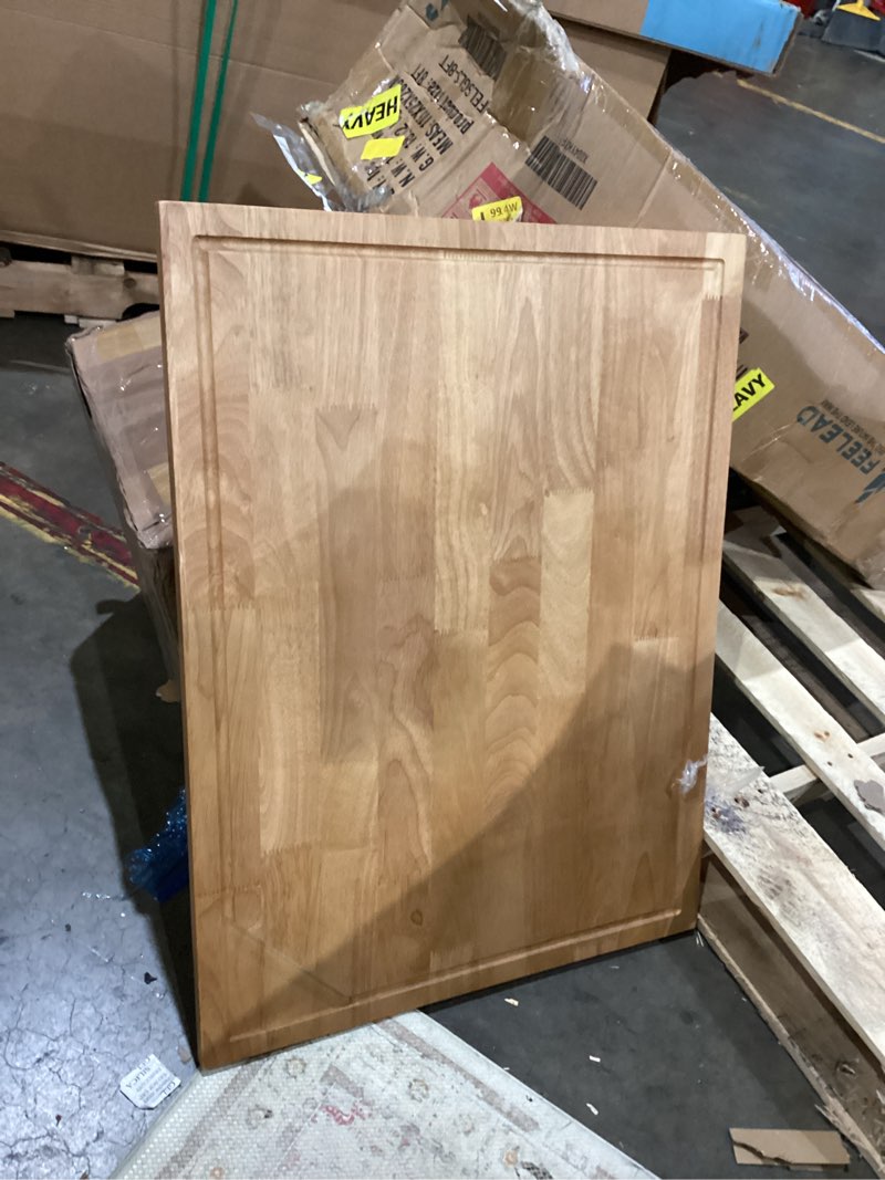 Condition photo showing Good Condition for 32x23.5in extra large solid wood cutting board and stovetop cover – 2-in-1 over the sink cutting board & gas stove cover with detachable legs and juice groove – ideal for kitchen (model 1)