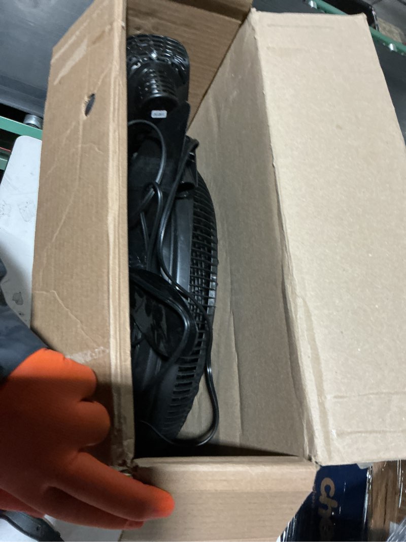 Condition photo showing As Is for lasko pedestal fan, oscillating fan for bedroom with adjustable height and 3 cooling speeds, portable, 18", black, 1827