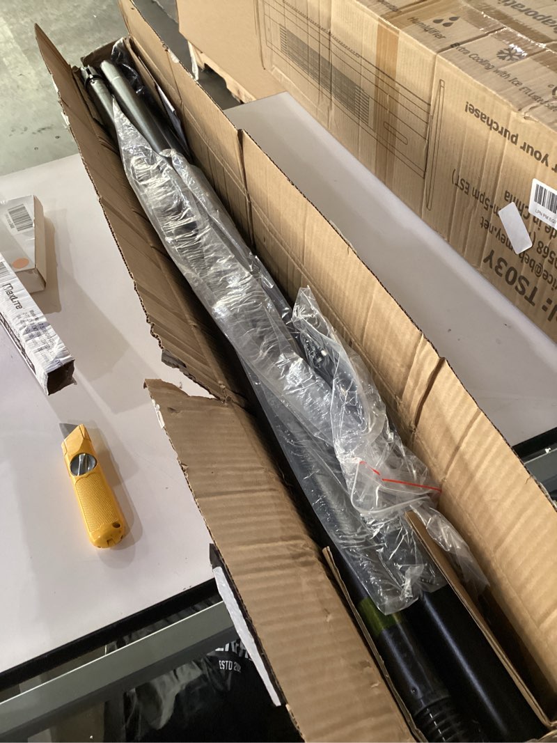 Condition photo showing New/Like New for KASURE Tension Curtain Rod 48 to 140 Inch Shower Curtain Rod NO Drilling Extra Long Tension Rod Easy to install Shower Rod for Closet Bathroom Heavy Duty Outdoor Curtain Rods for Windows Black 48-140IN