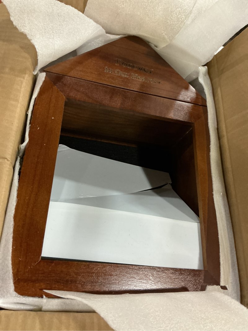 Condition photo showing Good Condition for handmade pet ashes cabin home, pet urn for dogs,cats,birds,rabbits,shadow box for pet urns?dog urn,cat urn for ashes,memorial gifts for pet loss. (small)