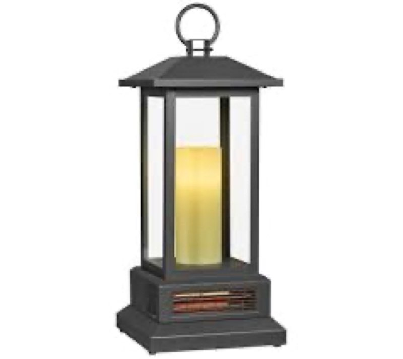 duraflame lantern with infrared quartz heater gun metal gray 