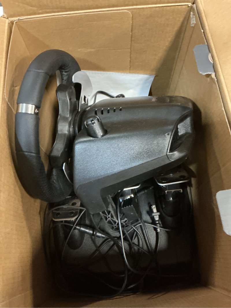 Condition photo showing Good Condition for Logitech G920 Driving Force Racing Wheel and Floor Pedals, Real Force Feedback, Stainless Steel Paddle Shifters, Leather Steering Wheel Cover for Xbox Series X|S, Xbox One, PC, Mac - Black Wheel Kit - Black