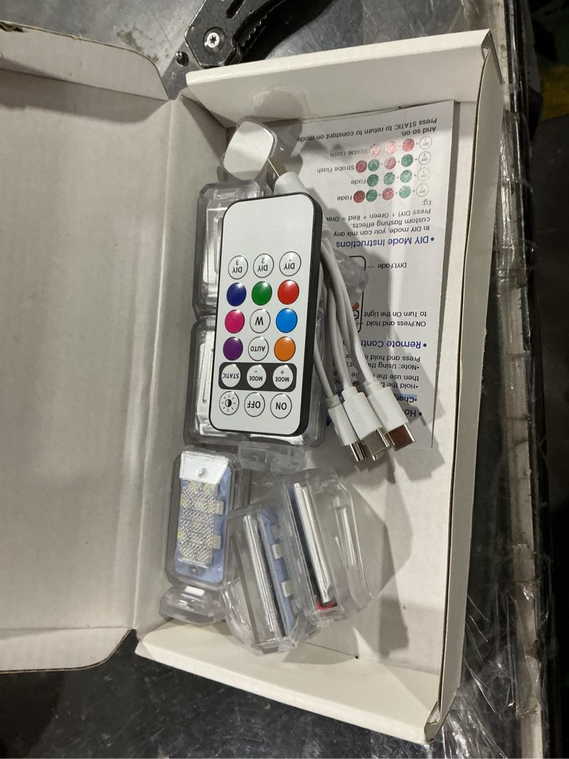 Condition photo showing Good Condition for 1797 upgraded 11-led wireless strobe lights with remote, mini rgb ambient lighting for car exterior & interior, usb-c 500 mah rechargeable warning flashing light for motorcycle rv bike scooter, 6pcs