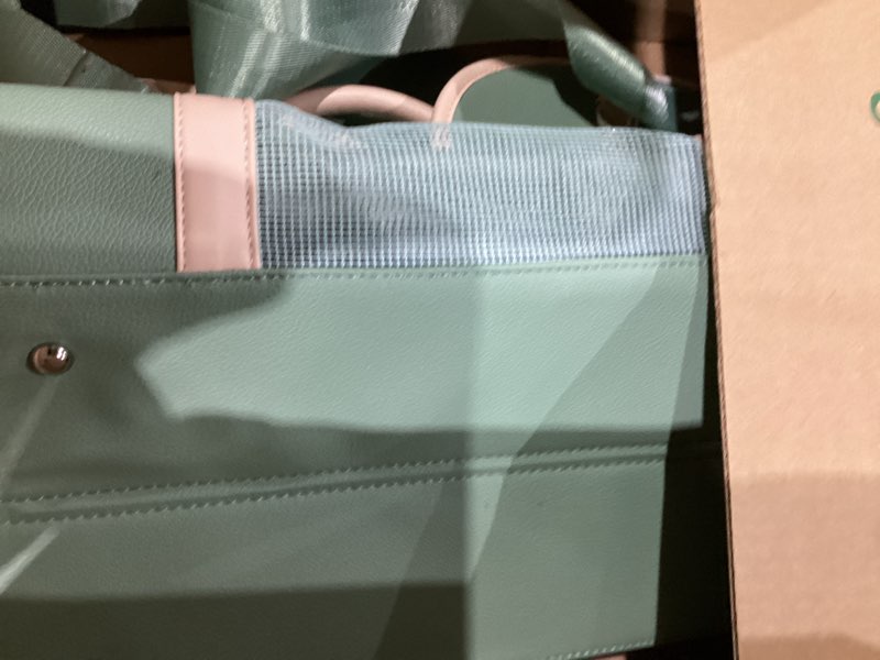 Condition photo showing Good Condition for Airline Approved Pet Carrier Backpack, Waterproof PU Foldable Design with Light-Blocking Ventilation, TSA-Compliant Travel Bag for Cats & Small Dogs – Easy Hose Wash & 360° Breathable Mesh