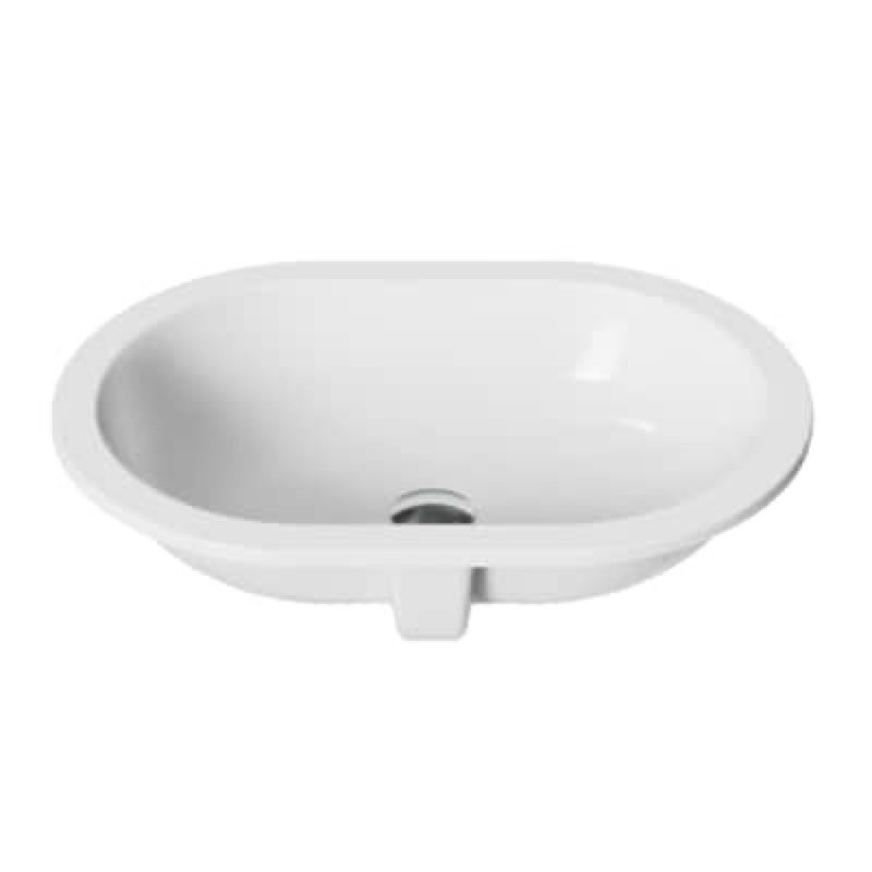 Project Source Dezi Vitreous China 22.8-in Drop-in or Undermount Oval Modern White Bathroom Sink