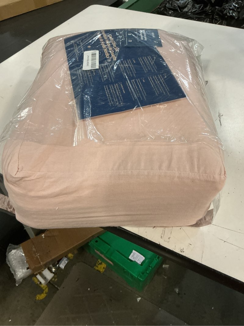 Condition photo showing Good Condition for bedsure cotton duvet cover king - 100% cotton waffle weave pink duvet cover king size, purewoven breathable bedding set for all season, 3 pieces, 104"x90" king (104" x 90") 09 - pink (no comforter)