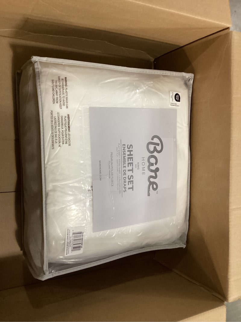 bare home super soft fleece sheet set - king size - extra plush polar fleece, no-pilling bed sheets 