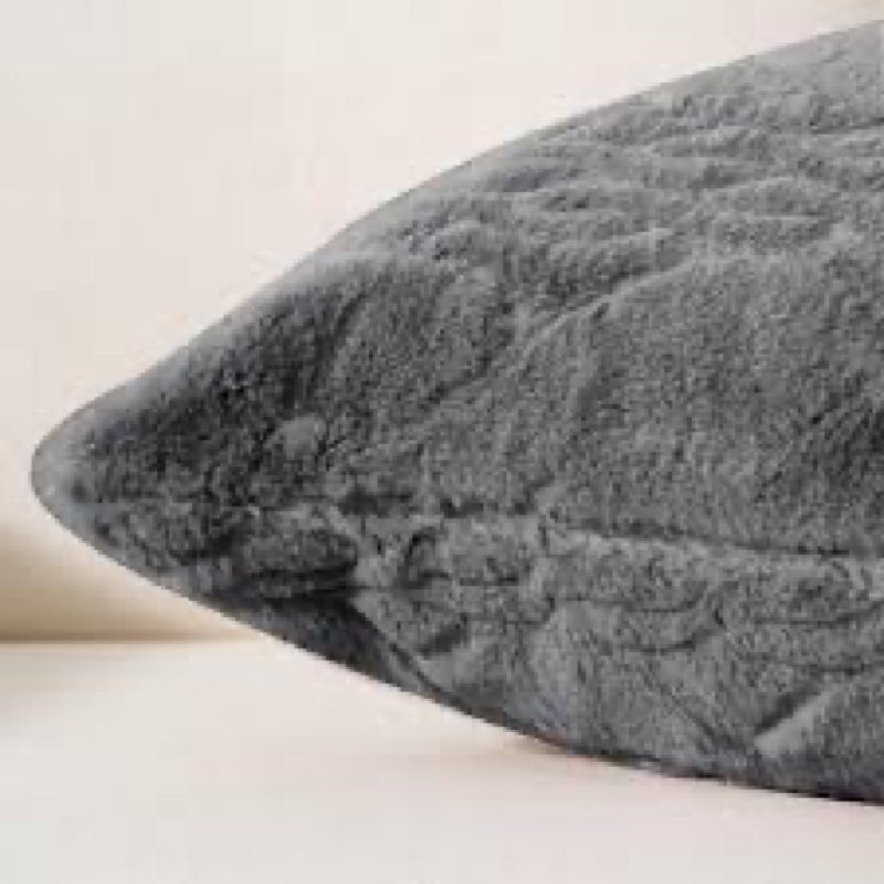 Velvet Cushion Rectangle Grey