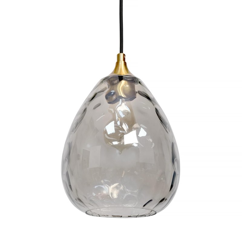 Homebelife Dragon Egg Smoked Hammered Glass Shade Replacement for E26 Base Socket Table Desk Floor L