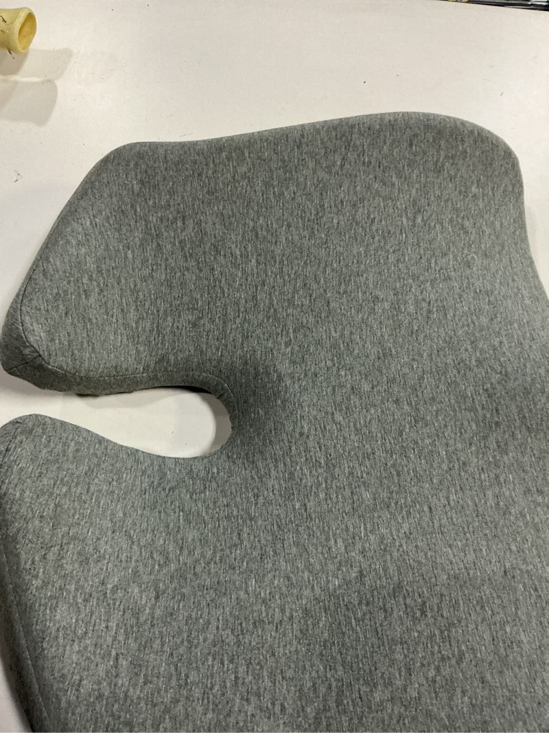 Condition photo showing As Is for C CUSHION LAB Patented Pressure Relief Seat Cushion for Long Sitting Hours on Office/Home Chair, Car, Wheelchair - Extra-Dense Memory Foam for Hip, Tailbone, Coccyx, Sciatica - Light Grey Gray