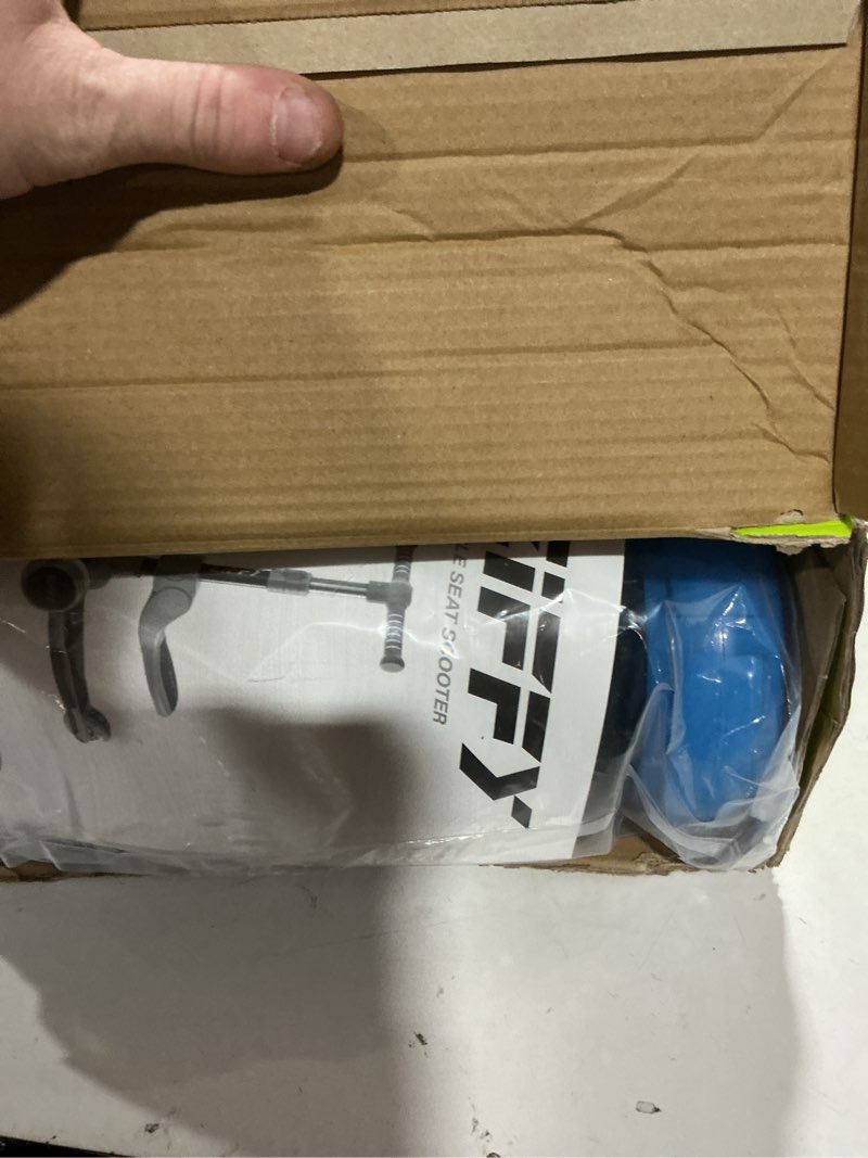 Condition photo showing Good Condition for ZIFFY 2-in-1 Toddler Scooter with Seat, 3 Wheel Scooter with LED Lights, Anti-Slip Surface, Adjustable Height Handlebars and Foldable Seat, Toys for Kids Ages 3-12 (Up to 110 Lbs) Blue